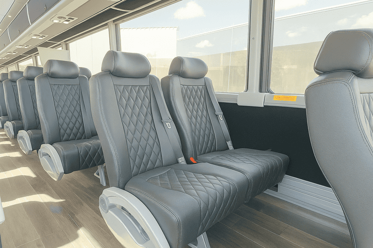 interior of Palm Springs Charter Bus charter bus